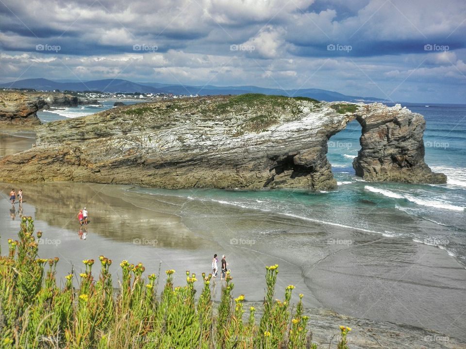 High angle view of tourist at beach