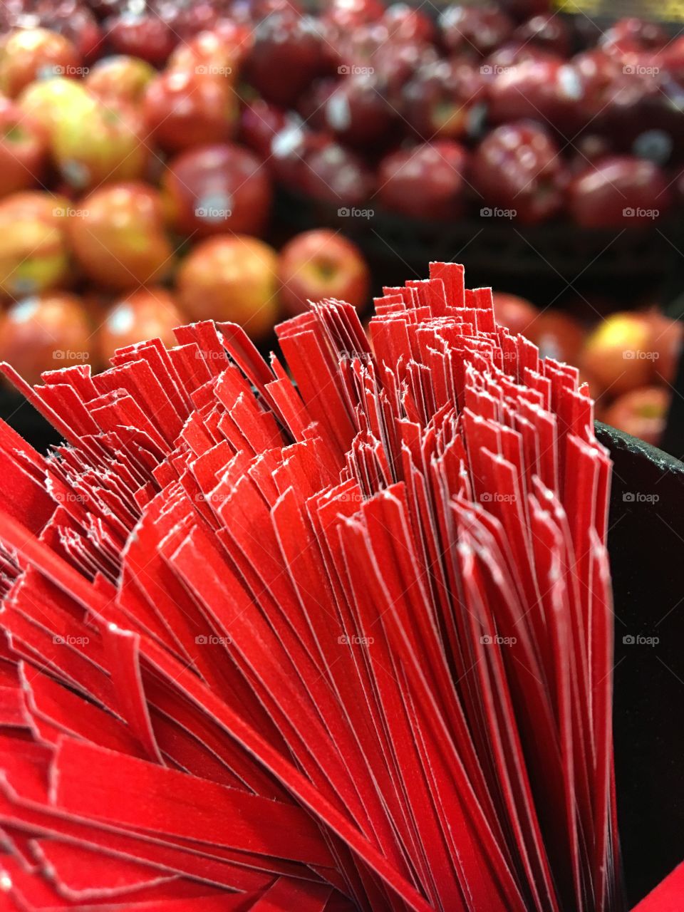 Twist ties in the fruit department. 