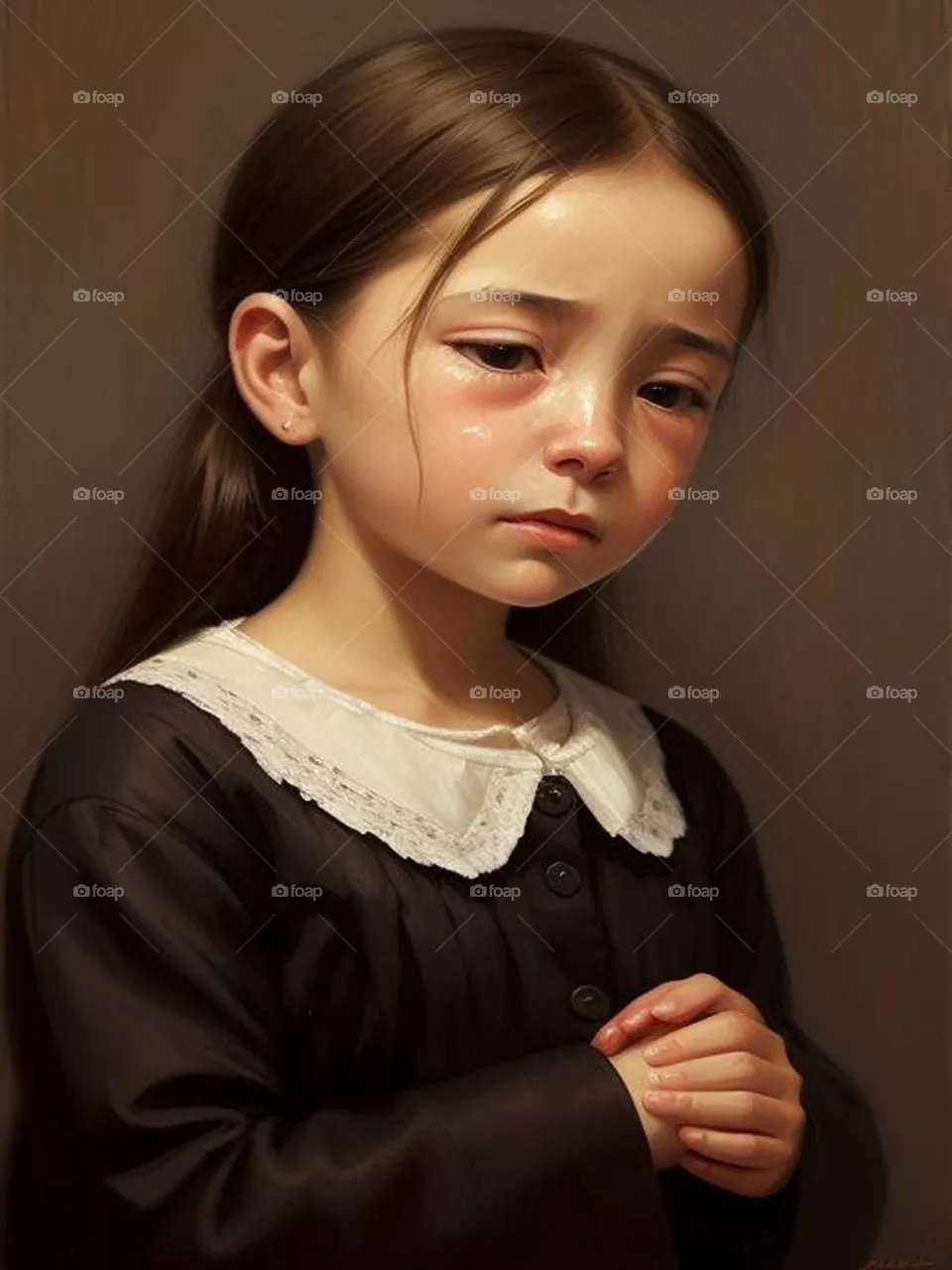 Beautiful sad girl crying