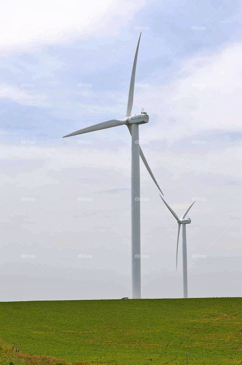 Twin wind turbines - wind energy
