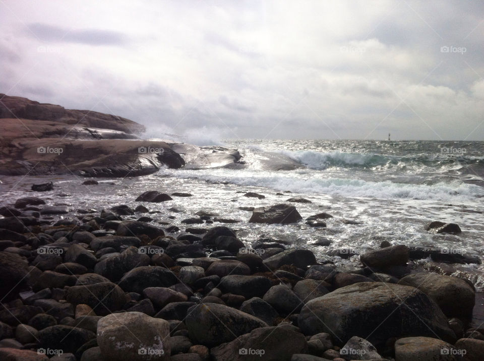 sweden sea rocks waves by haq