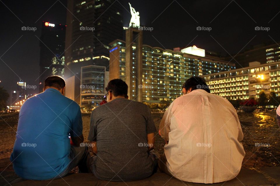 enjoy the night city of Jakarta