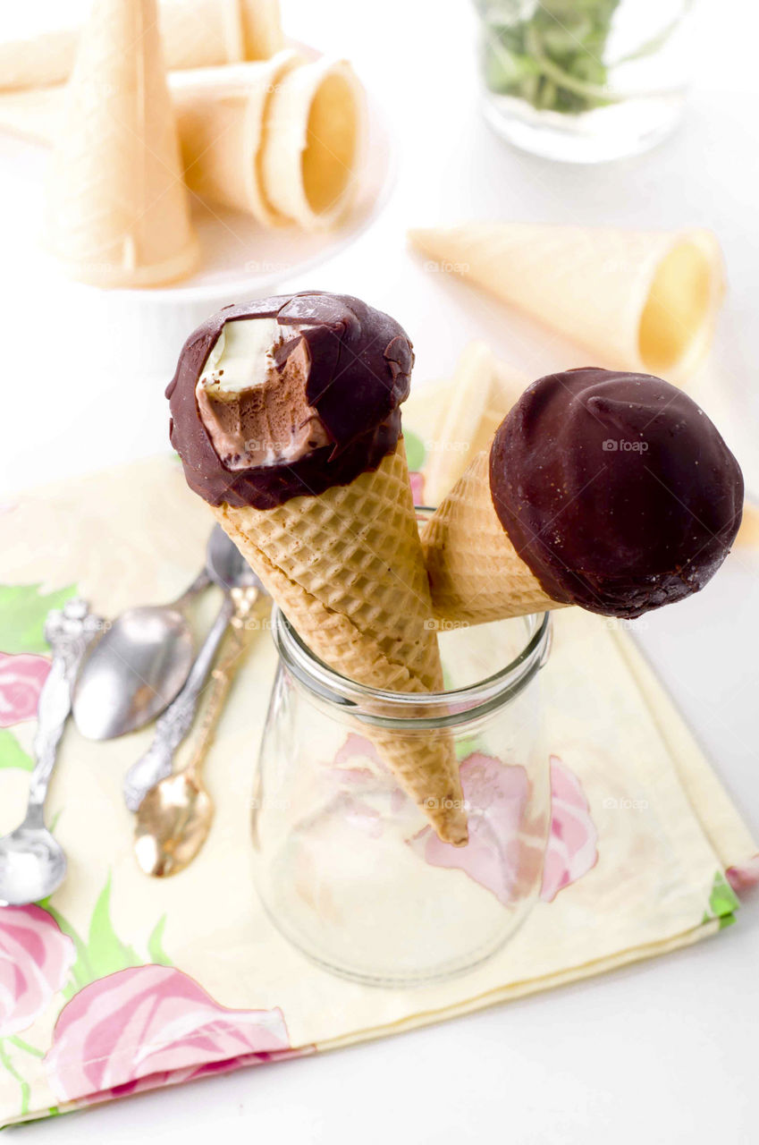 Delicious summer ice cream  cone