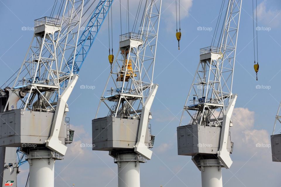 Big cranes at the port of Antwerp