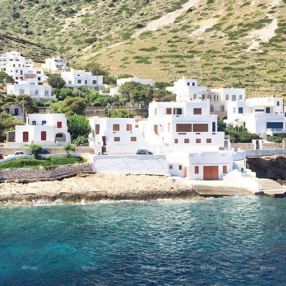 Arriving by ferry to Sifnos, Greece
