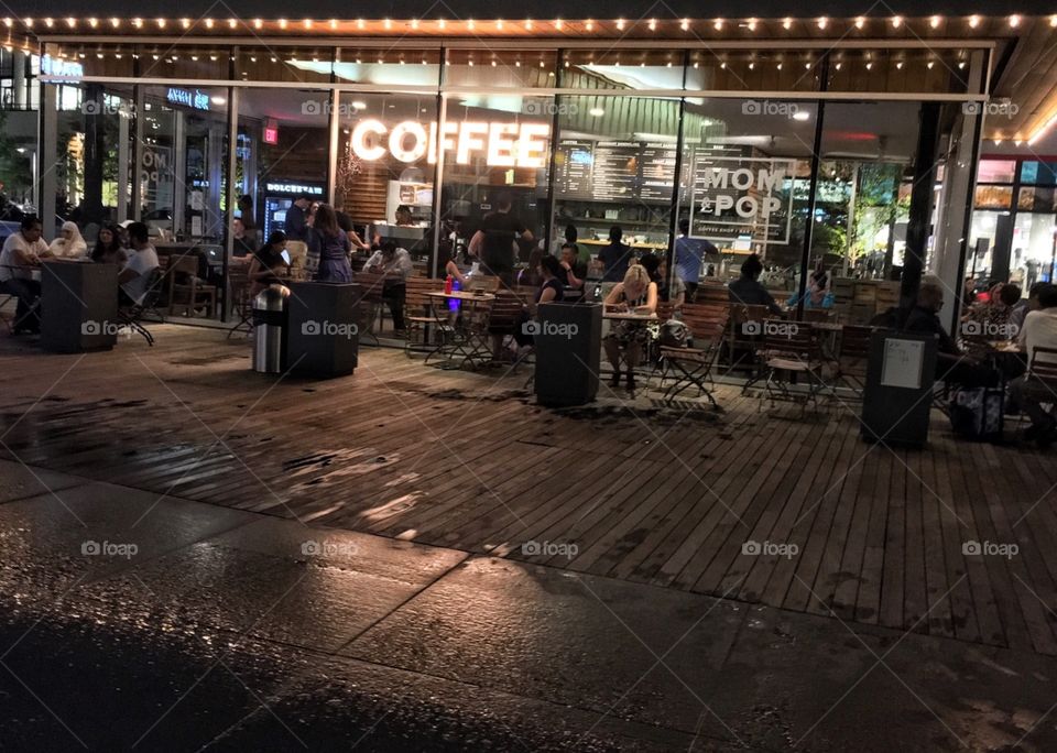 Night time at the cafe