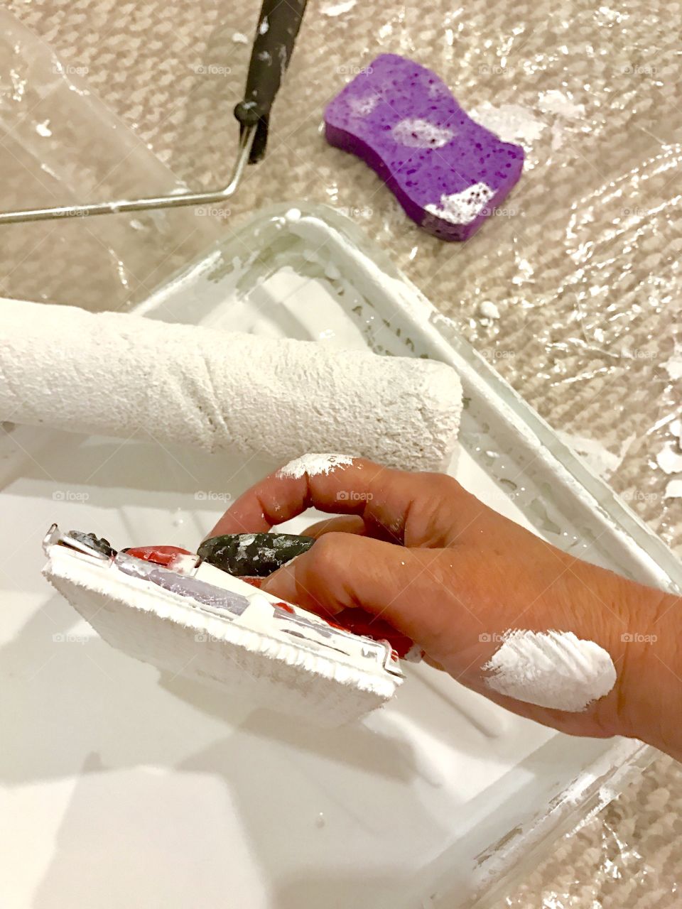 Hand with Painting Supplies