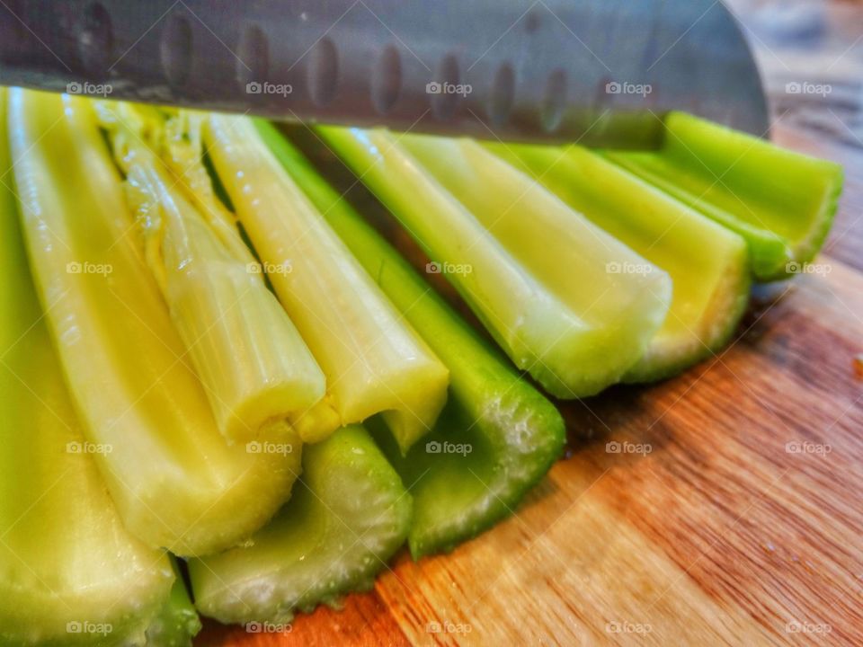 Chopping Celery