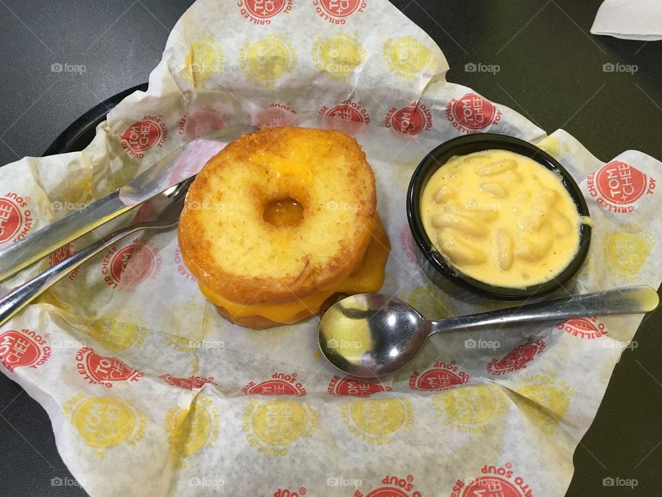 Grilled cheese donut and Mac n cheese. 