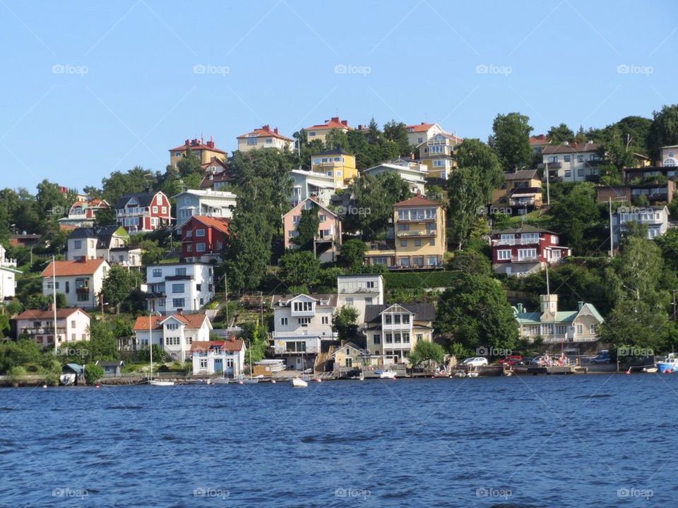 Houses by water