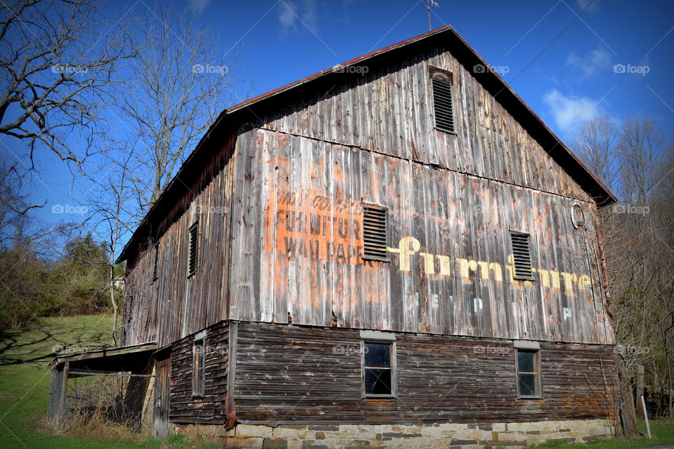 barn with old advertising