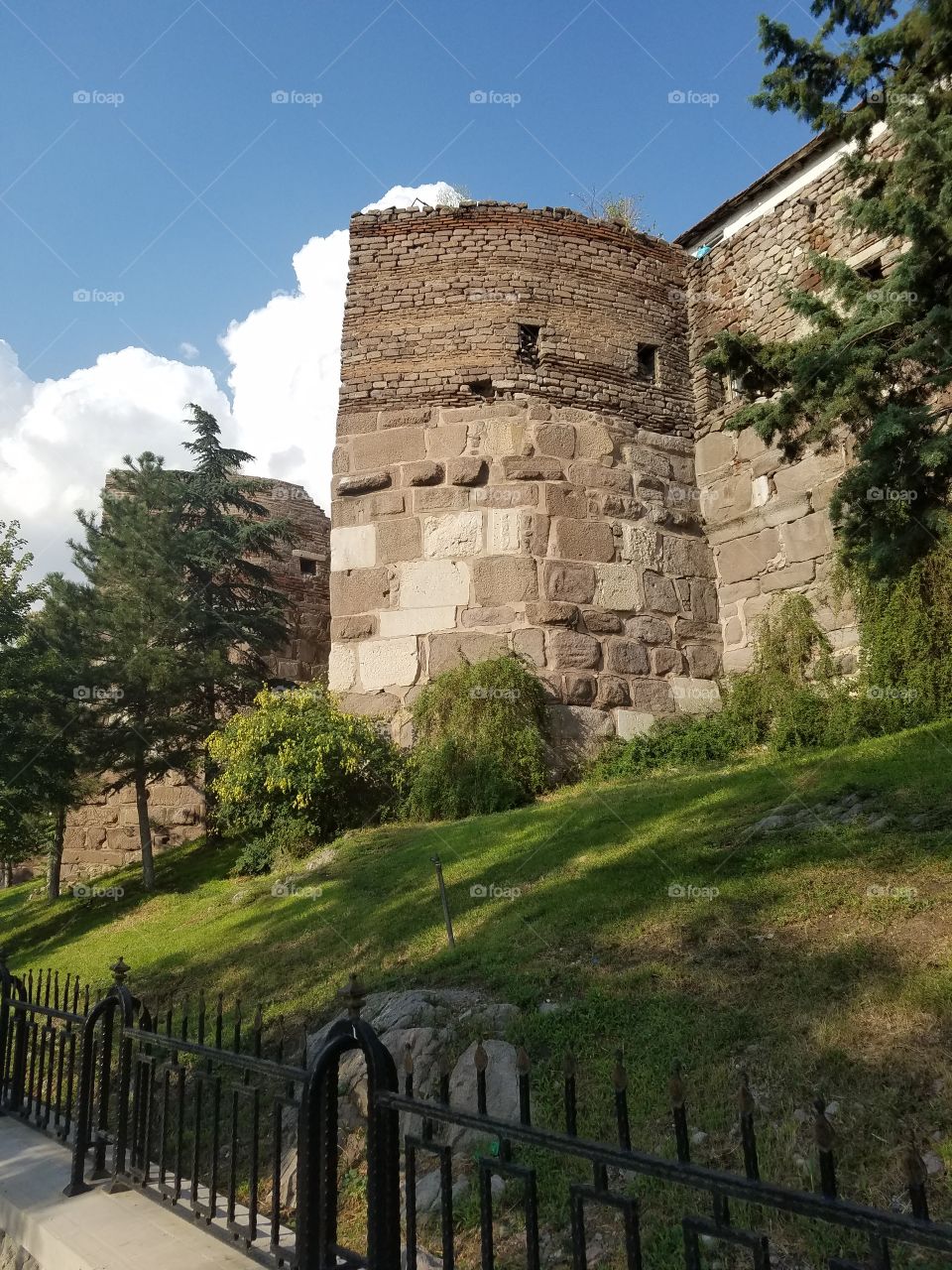 a castle wall for the ankara castle in turkey