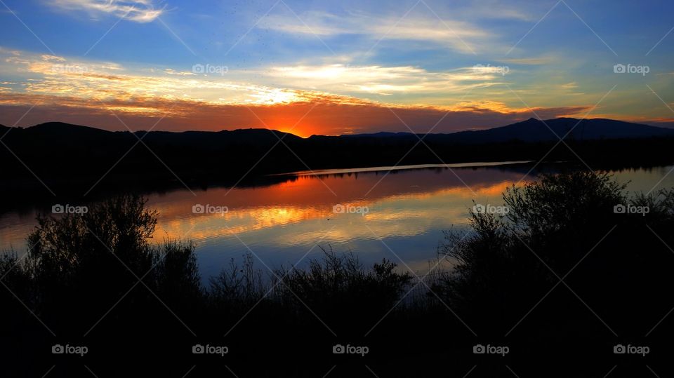 Sunset, Dawn, Lake, Water, No Person
