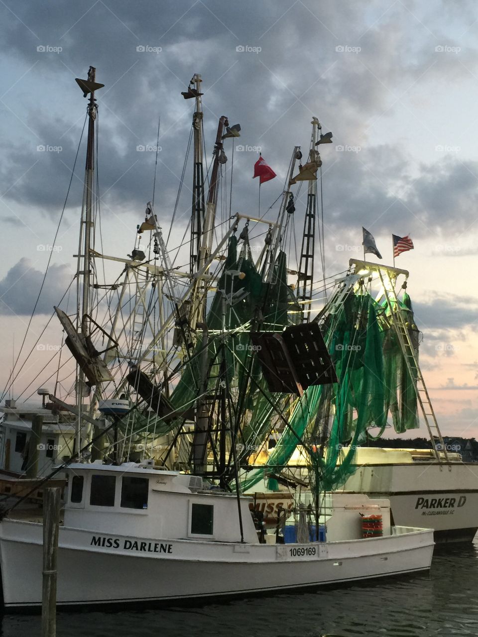 Shrimp Boats. Shrimp boats in for the evening at Ocracoke docks