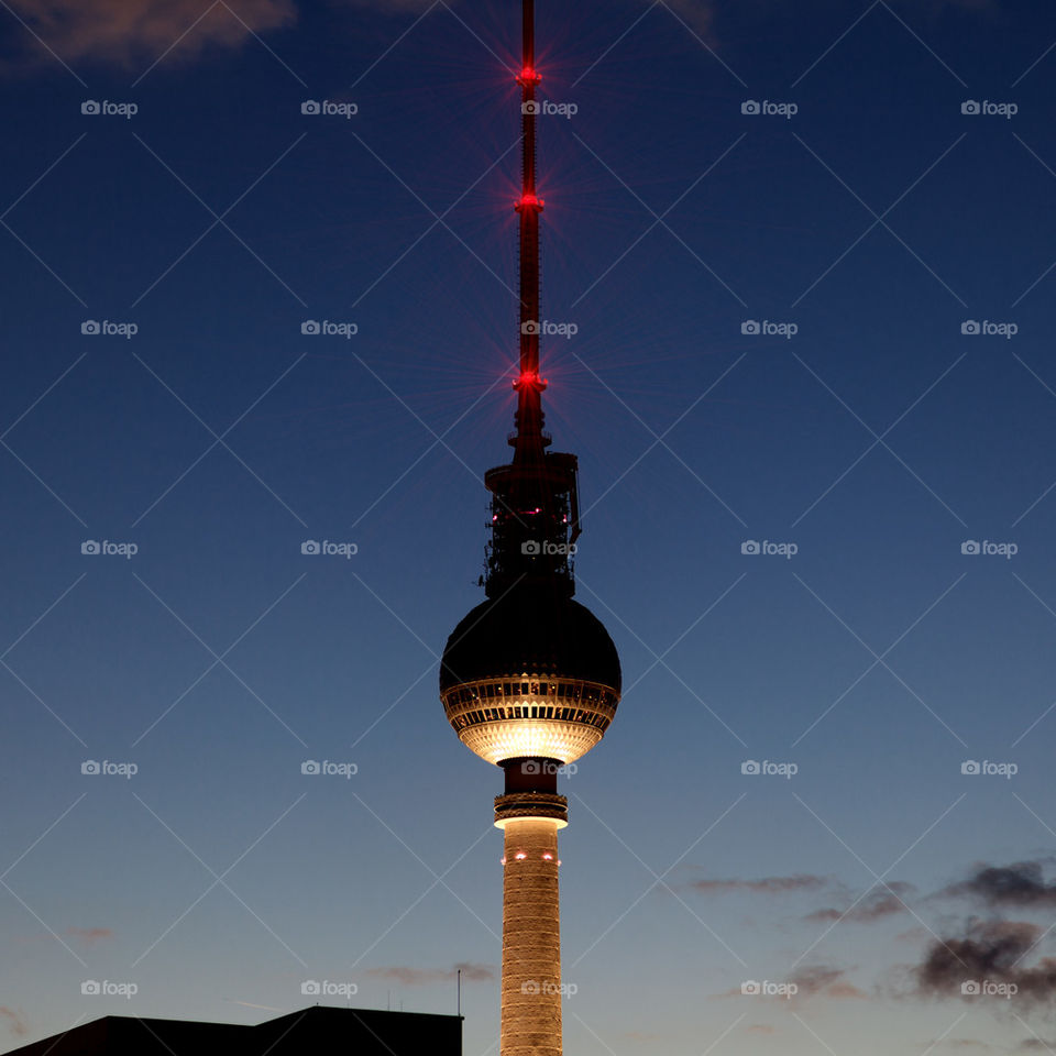 tv tower in berlin . TV Tower in Berlin, Germany at Night 