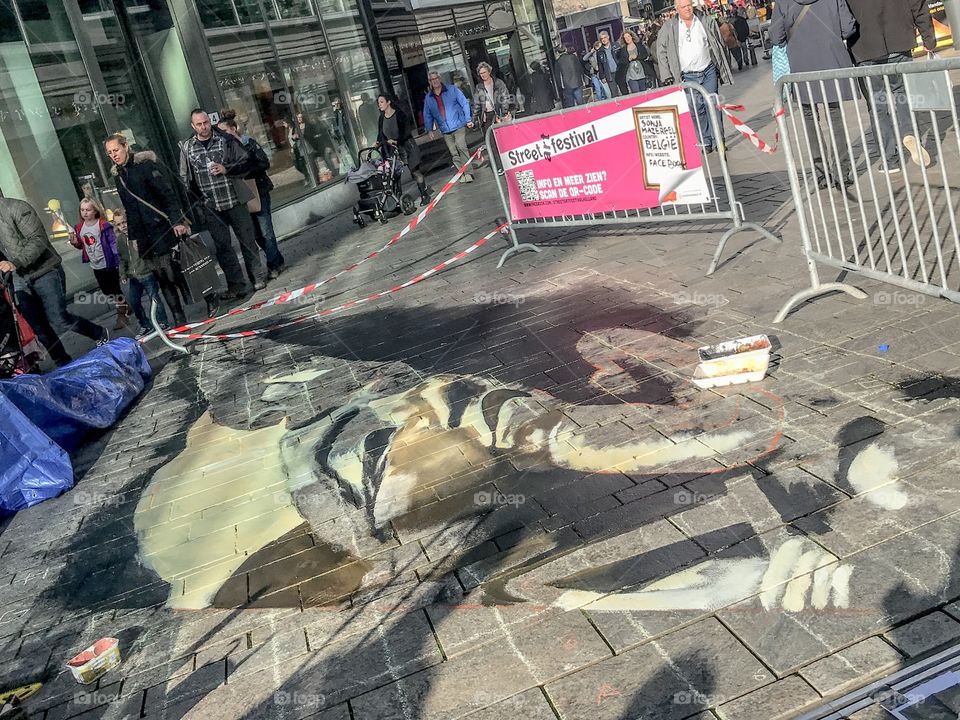 3D paintings on the city floor