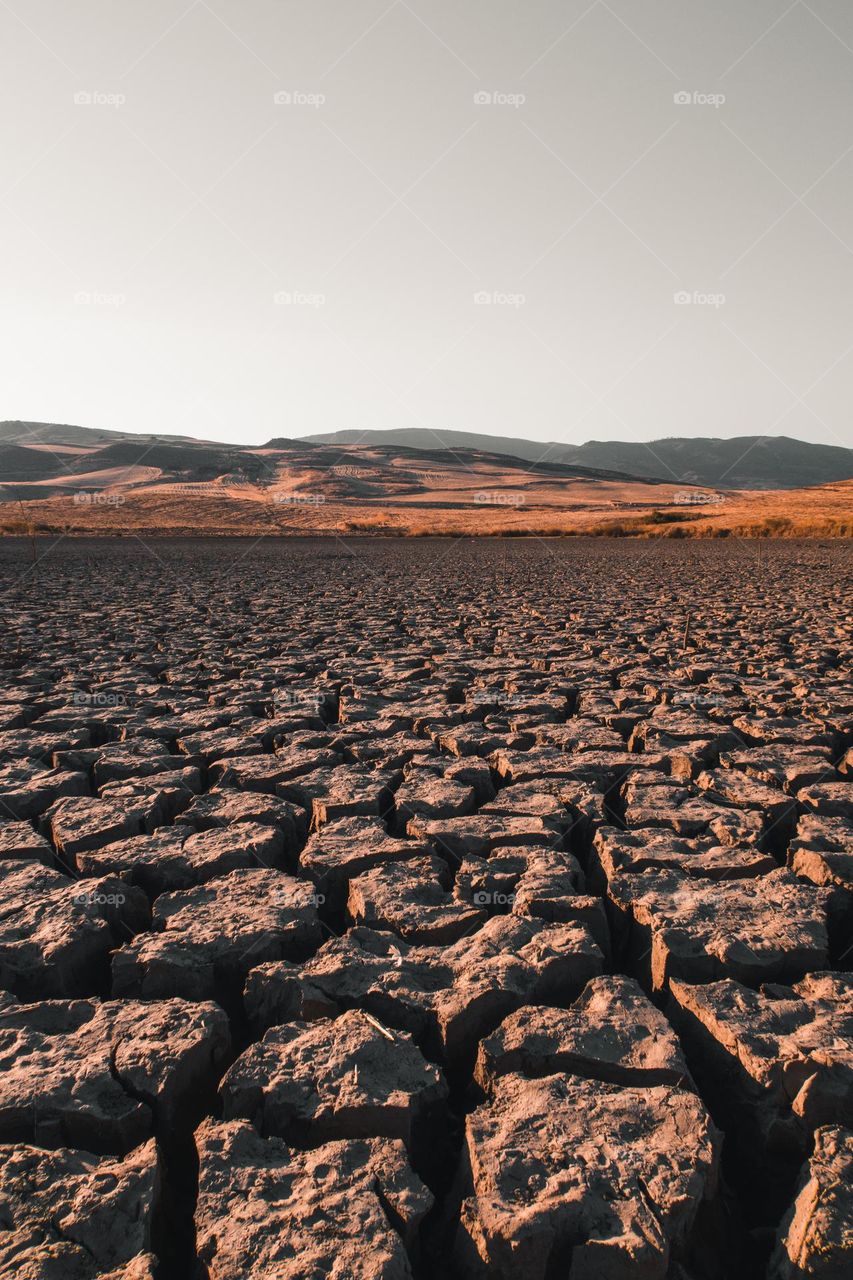 dry ground in the summer season
