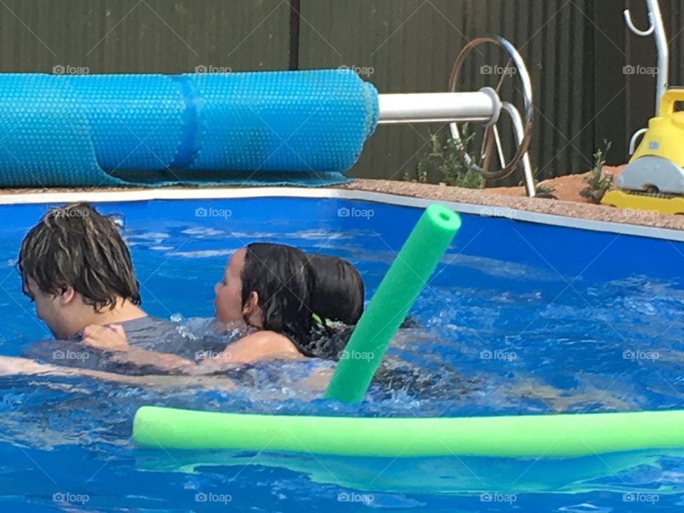 Swimming pool play. Fun in the water