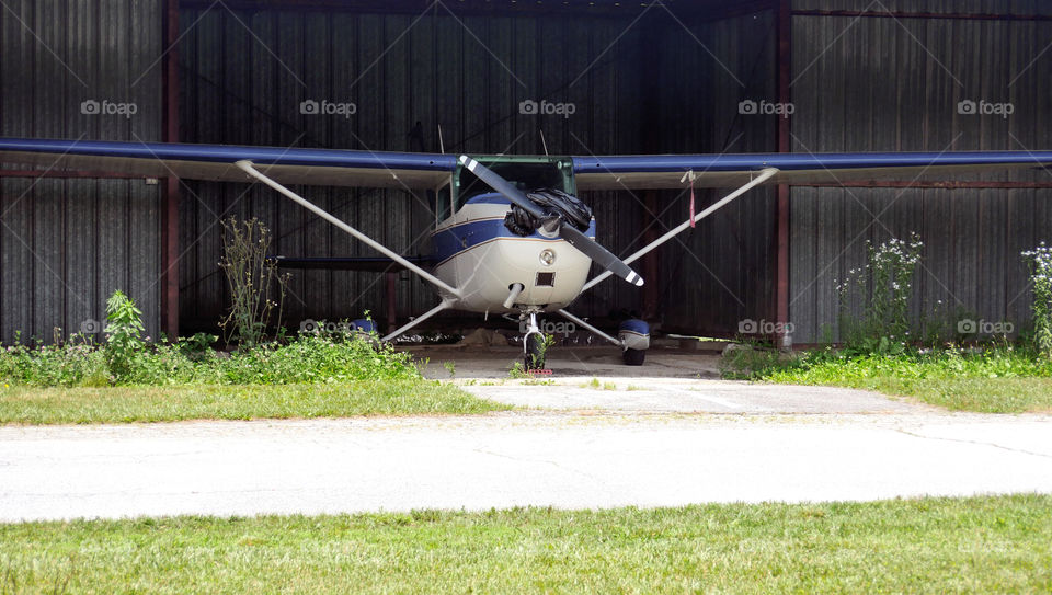 Small Plane Parked And Stored