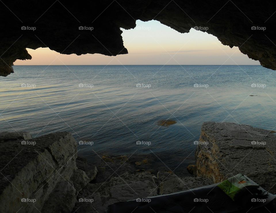 summer wild travel cave view seascape