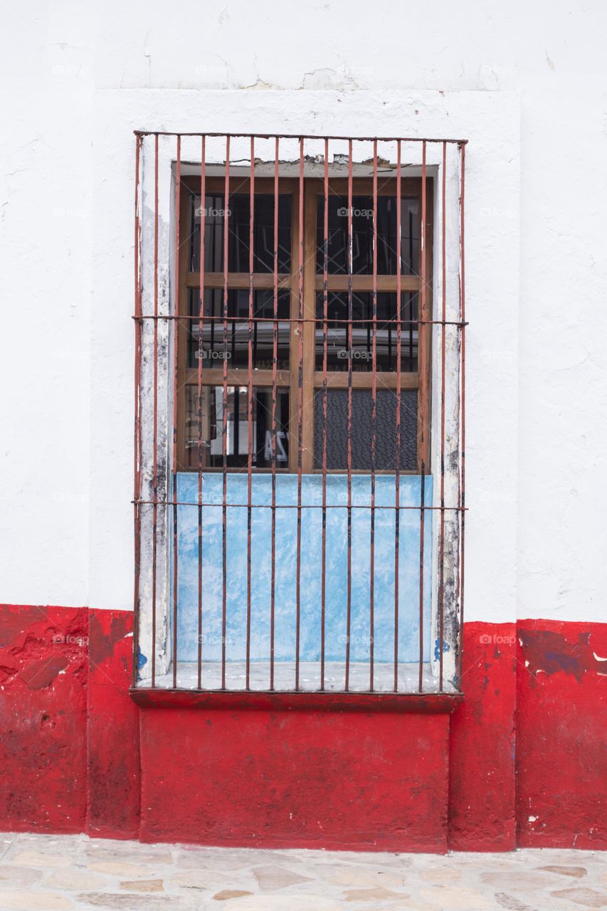 Old window. Window in San Cristobal de las Casas, Mexico 