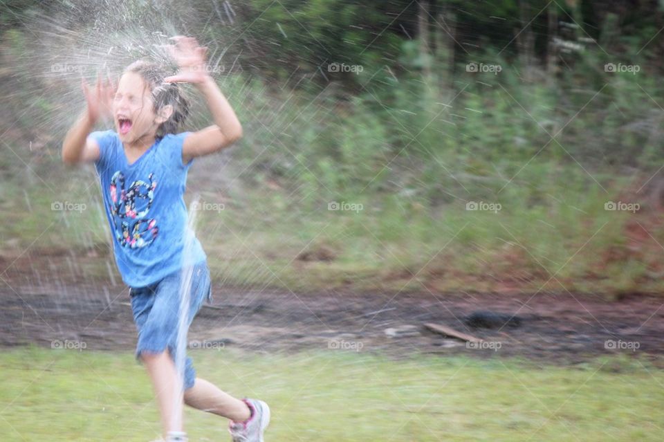 Fun in the sprinkler