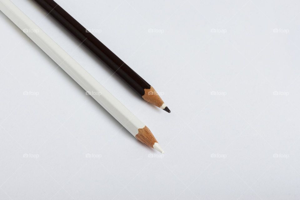 Black and white pencil on white background