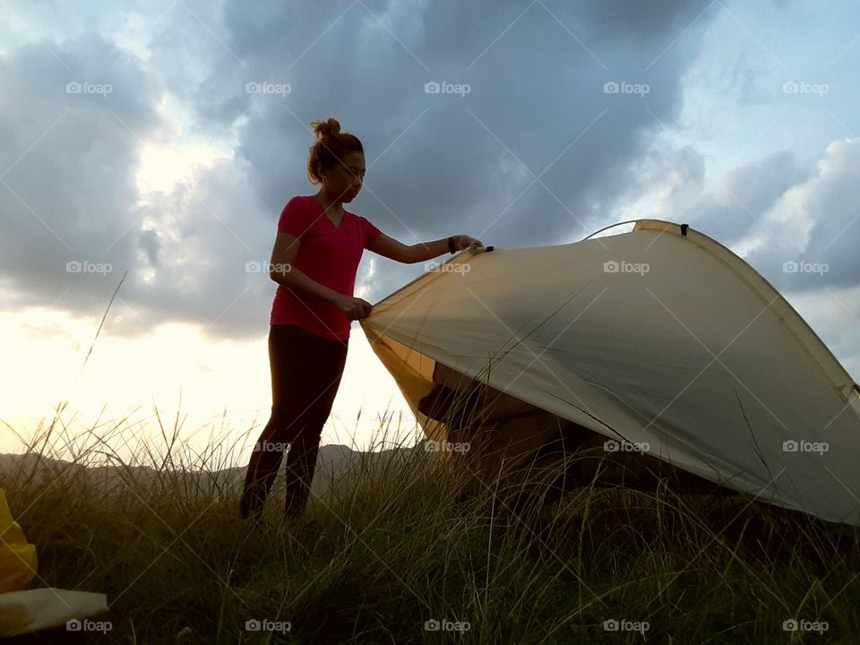 Camping is best way have time with your girlfriend.