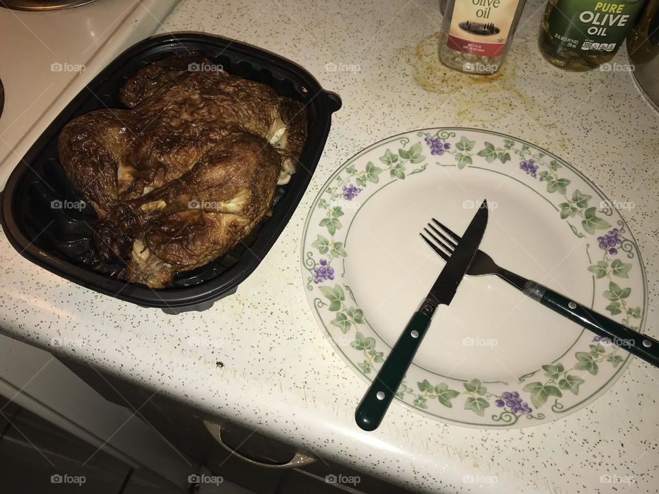 A well-prepared roast chicken ready to be craved for supper.
