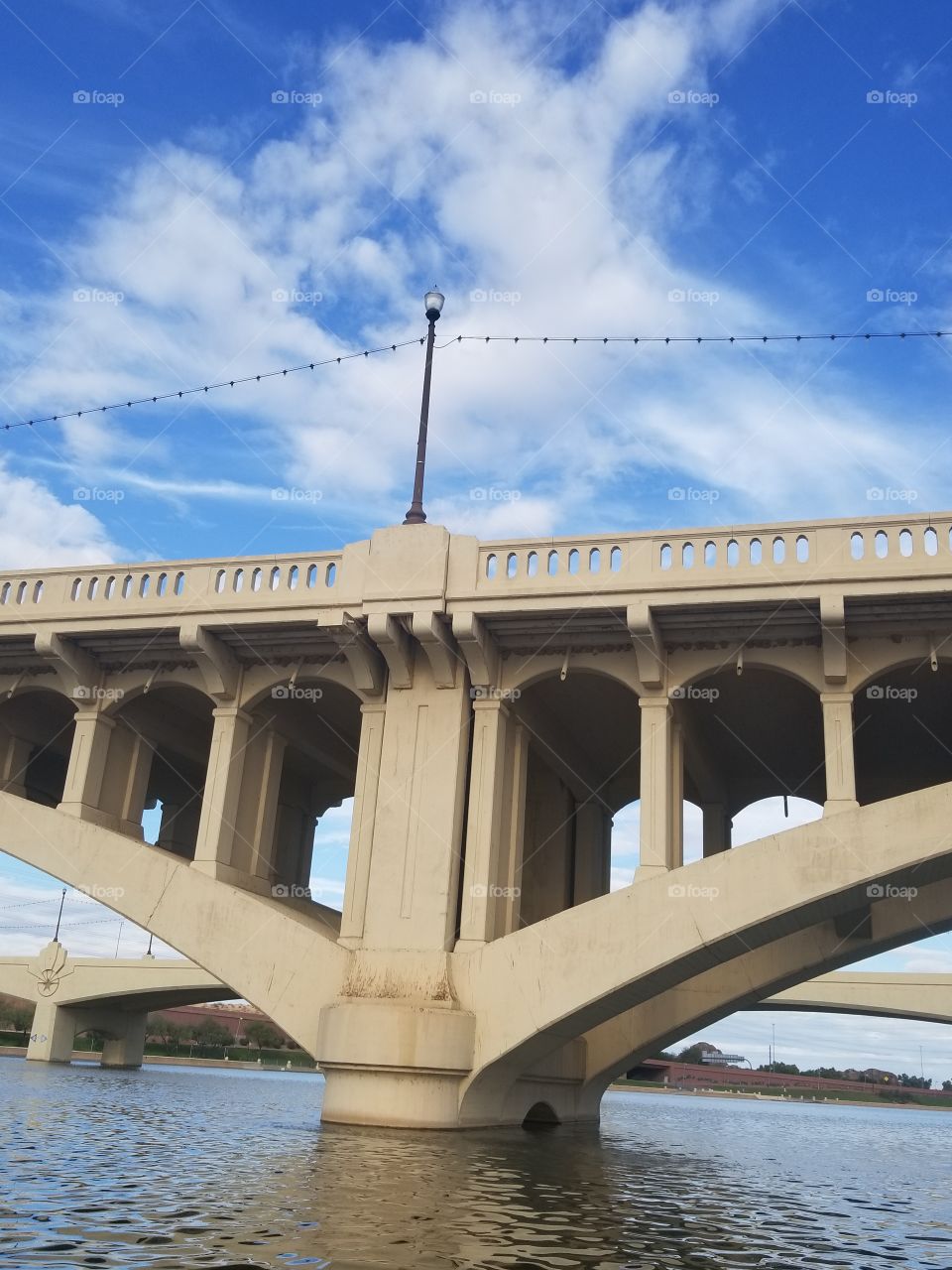 bridge lamp arch sky pillars