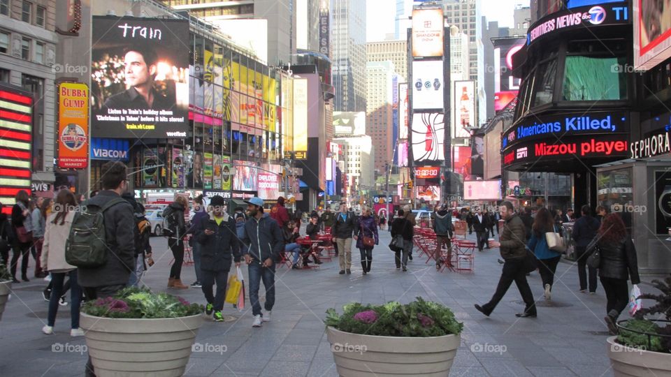 Times Square in New York City. Urban Day Life Version 2