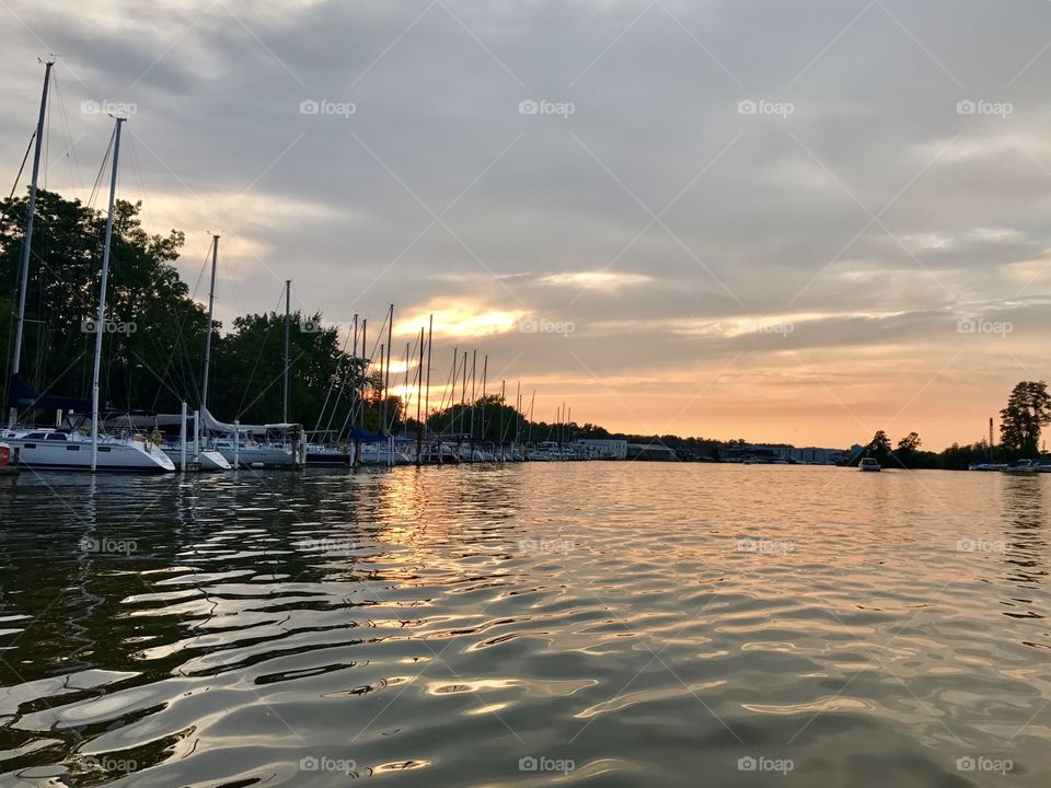 Beautiful sunset, at the airport Harbor yacht club, Fairport Harbor Ohio