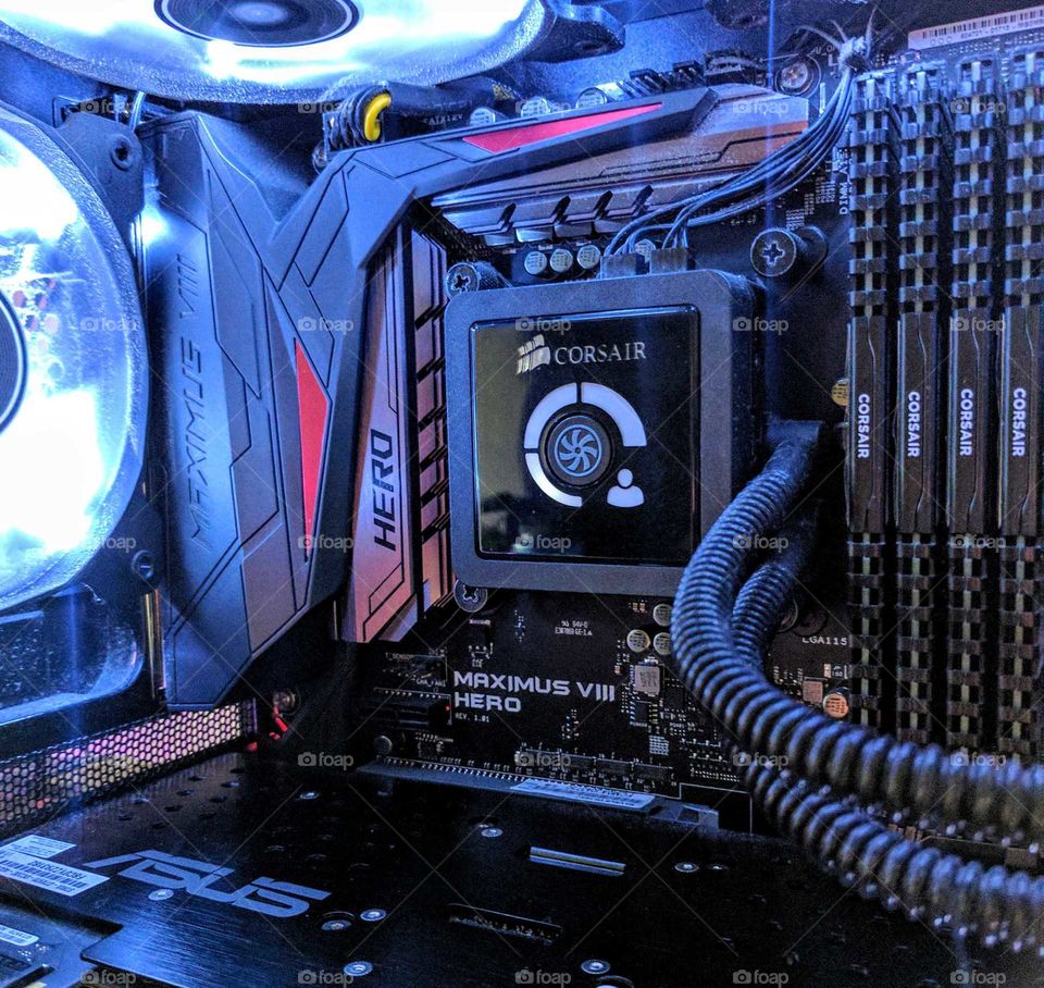 Water-cooled overclocked computer