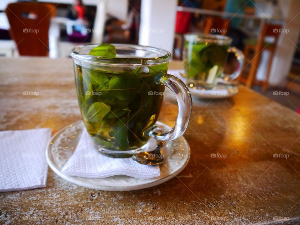 Coca tea in Peru