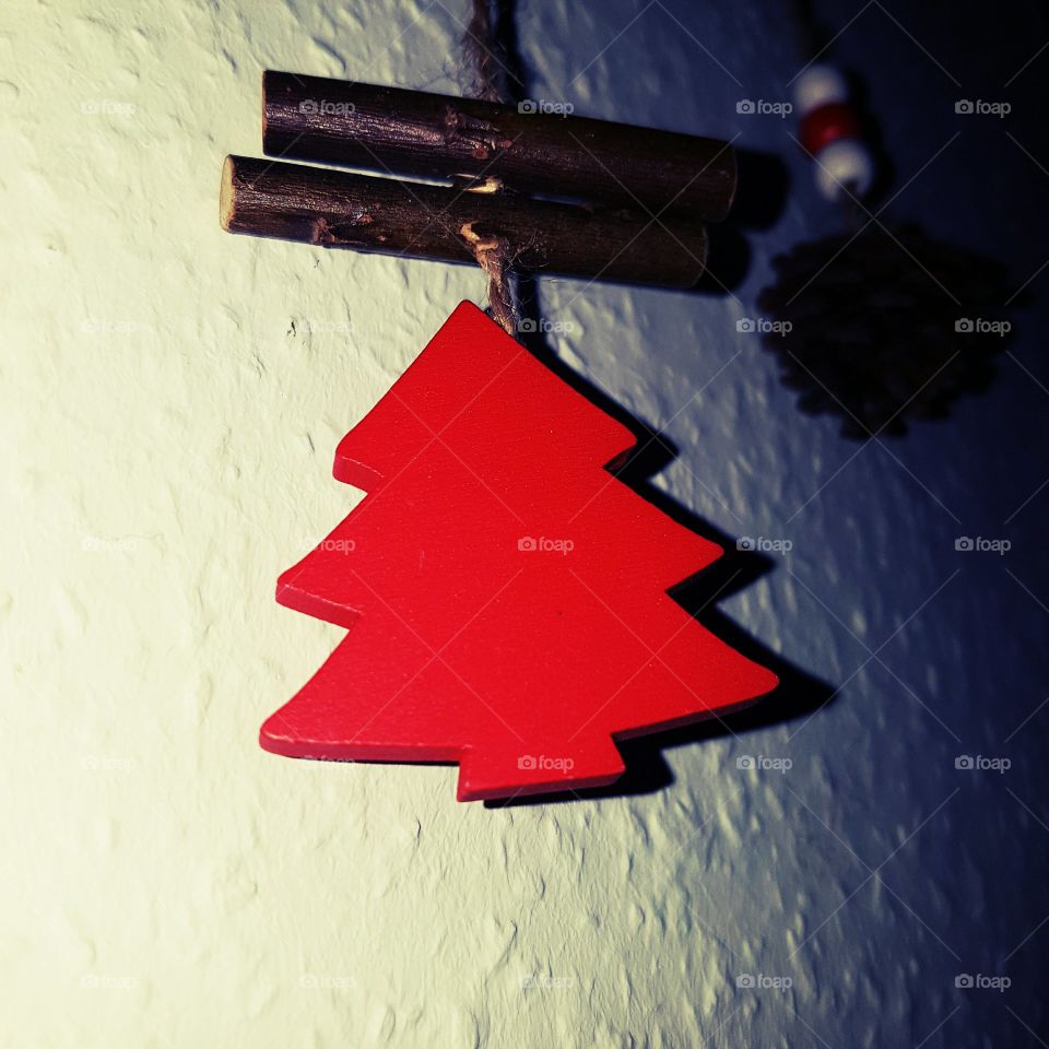 Christmas tree in red