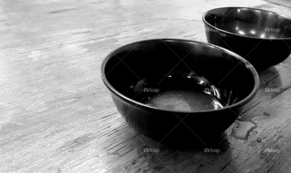 A couple of soap bowl in "Bahay Kubo" restaurant.