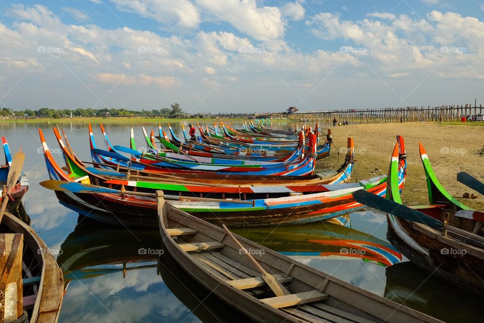 Fishermen's boats for sunset viewing in mandalay