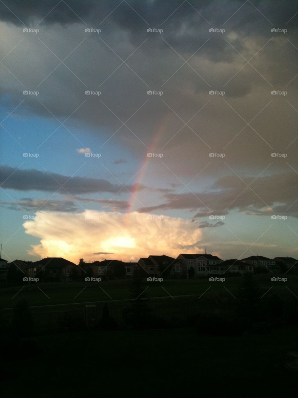 Clouds and rainbow sky