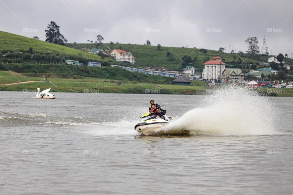 enjoying a life is riding a jetski