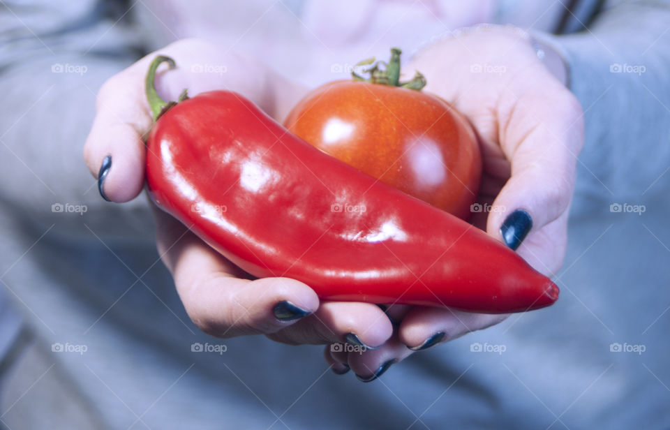 Pepper and tomato