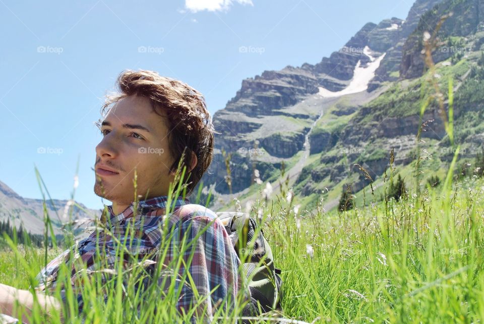 Colorado relaxing in mountains