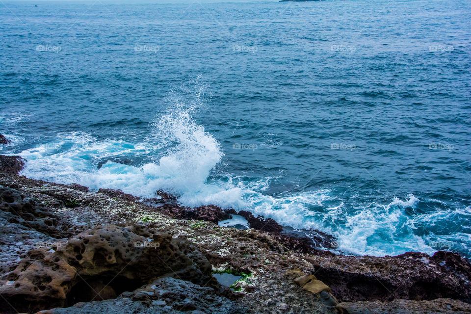 Sea view with beautiful beach waves