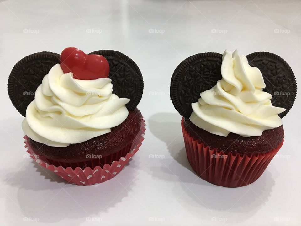 Red Velvet Cupcakes Disney Decorated