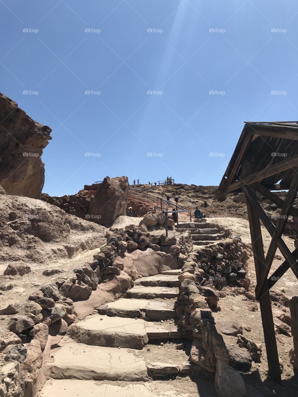 Rocky stairs on a sunny day