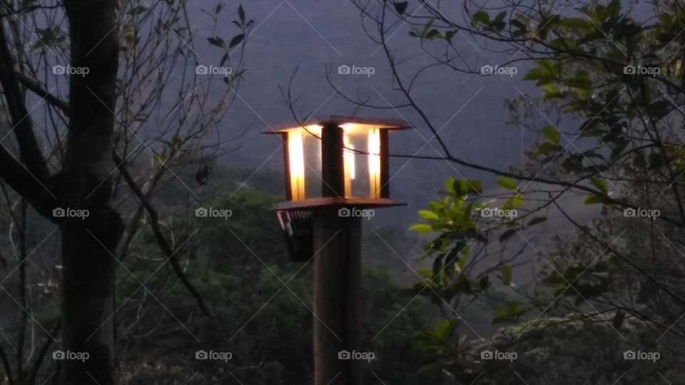 luminária na noite