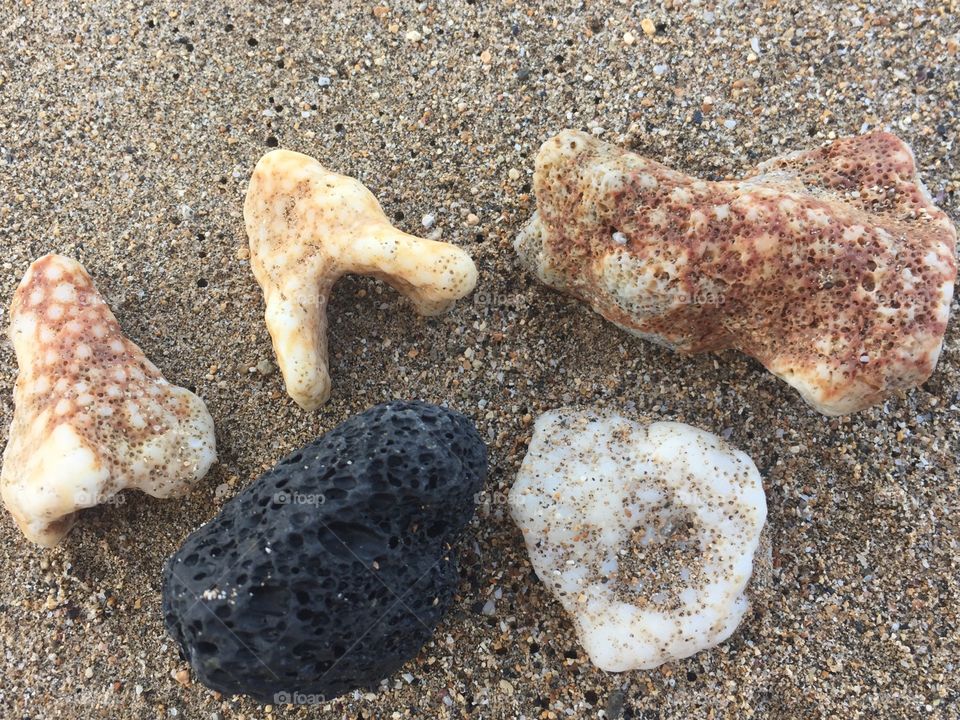 Various stones found on Kihei beach