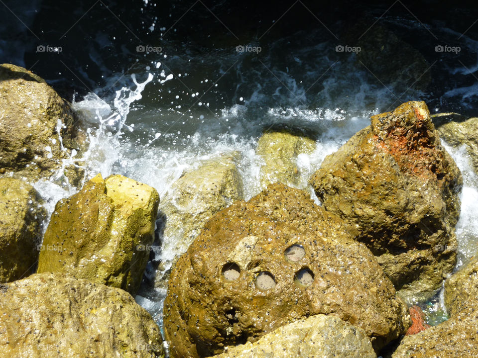 water sea rocks splash by shanitamari