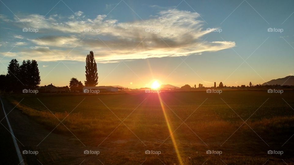 Valley Sunset. Skagit Valley Washington