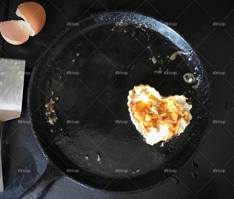 Heart shaped breakfast 