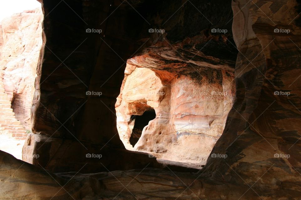 Petra, Jordan - upper canyon complex from within 